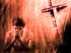 Praying before Cross